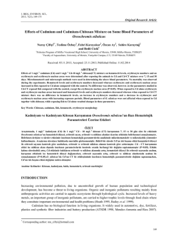 Effects of Cadmium and Cadmium-Chitosan Mixture on Some Blood