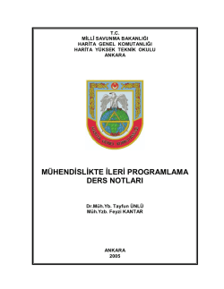 MÜHENDİSLİKTE İLERİ PROGRAMLAMA