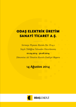 2.&Ccedil;eyrek Faaliyet Raporu