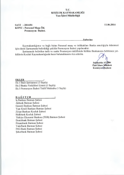 Personel Maaş &Ouml;d. Promosyon İhalesi.