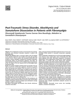 Post-Traumatic Stress Disorder, Alexithymia and
