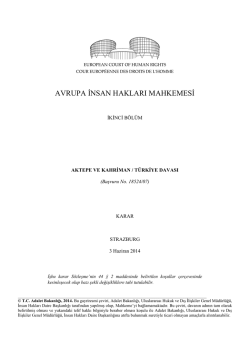 Aktepe ve Kahriman v. T&uuml;rkiye - İnsan Hakları Daire Başkanlığı