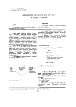 ERİŞKİNLERDE ORTODONTİK TAM VE TEDAVİ Yrd
