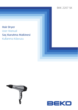 BKK 2207 SK Hair Dryer User Manual Sa&ccedil; Kurutma Makinesi