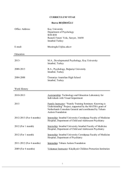 CURRICULUM VITAE Burcu BEŞİROĞLU Office Address: Ko&ccedil;