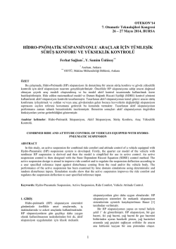 hidro-pn&ouml;matik s&uuml;spansiyonlu ara&ccedil;lar i&ccedil;in t&uuml;mleşik s&uuml;r&uuml;ş