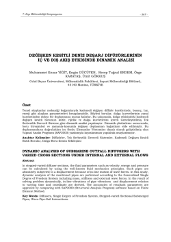 değişken kesitli deniz deşarj dif&uuml;z&ouml;rlerinin i&ccedil; ve dış akış etkisinde