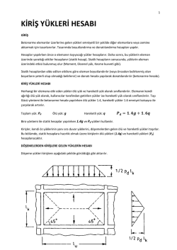 kiriş yükleri hesabı
