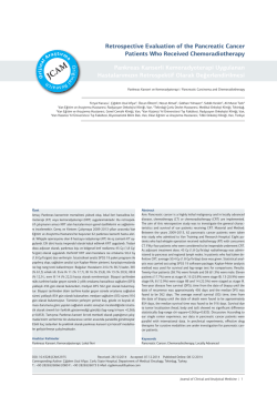 Retrospective Evaluation of the Pancreatic Cancer Patients Who