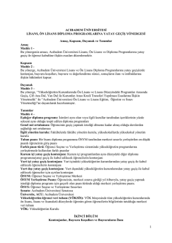 ACIBADEM &Uuml;NİVERSİTESİ LİSANS, &Ouml;N LİSANS DİPLOMA