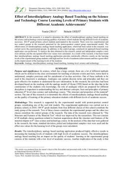 Effect of Interdisciplinary Analogy Based Teaching on the Science