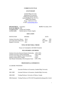 CURRICULUM VITAE - İstanbul Bilgi &Uuml;niversitesi