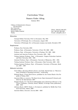 CV - Ko&ccedil; &Uuml;niversitesi