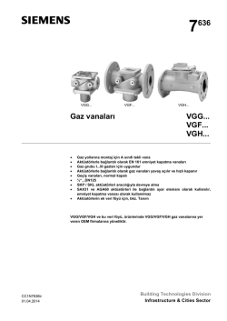 7636 Gaz vanaları VGG... VGF... VGH