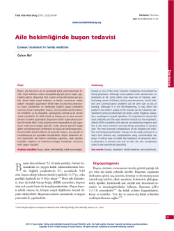 PDF İndir - T&uuml;rkiye Aile Hekimliği Dergisi