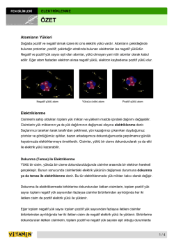 Atomların Yükleri Elektriklenme