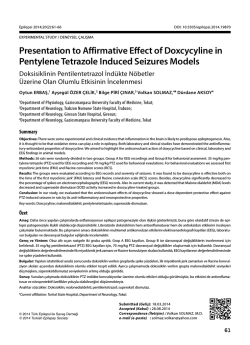 Presentation to Affirmative Effect of Doxcycyline in