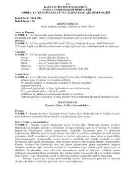 karatay belediye başkanlığı sosyal yardım işleri m&uuml;d&uuml;rl&uuml;ğ&uuml; g&ouml;rev