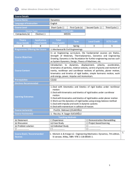 Syllabus - Adnan Menderes Üniversitesi