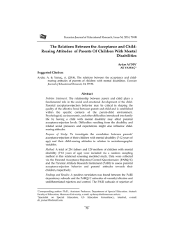 Rearing Attitudes of Parents Of Children With Mental Disabilities