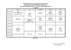 M&uuml;hendislik ve Teknoloji Fak&uuml;ltesi 2014