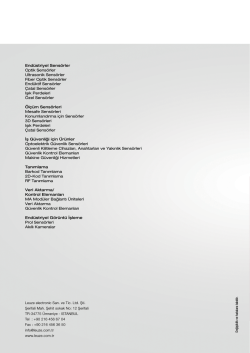 End&uuml;striyel Sens&ouml;rler Optik Sens&ouml;rler Ultrasonik