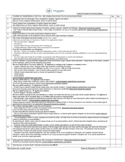 Checklist for Family/Relatives Visit Visa / Aile/Arkadaş Ziyareti i&ccedil;in