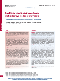 PDF İndir - T&uuml;rkiye Aile Hekimliği Dergisi