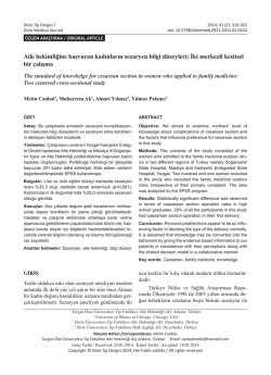 Aile hekimliğine başvuran kadınların sezaryen