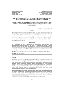 OECD &Uuml;LKELERĠNDE &Uuml;LKE Ġ&Ccedil;Ġ GELĠR