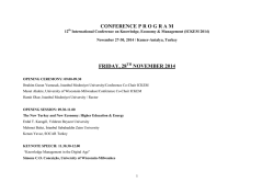 CONFERENCE P R O G R A M  FRIDAY, 28 NOVEMBER