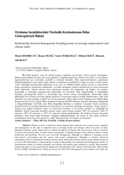 Ortalama Sıcaklıklardaki T&uuml;rdeşlik Kırılmalarının İklim