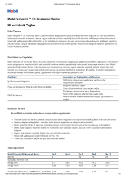 Mobil Velocite&trade; Oil Numaralı Serisi - Ak