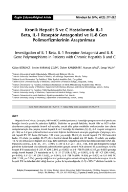 Kronik Hepatit B ve C Hastalarında IL-1 Beta, IL