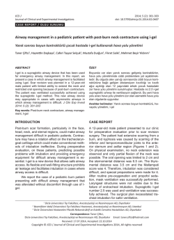 Airway management in a pediatric patient with post