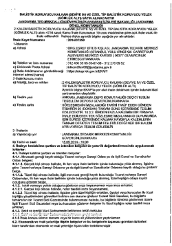 BALİSTİK KORUYUCU KALKAN (SEVİYE IV) VE &Ouml;ZEL TİP