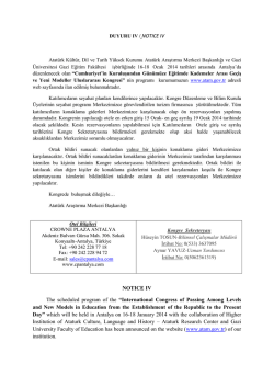 duyuru ıv - Atat&uuml;rk Araştırma Merkezi