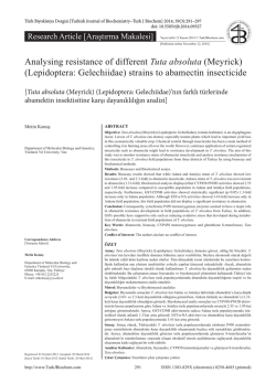 Analysing resistance of different Tuta absoluta