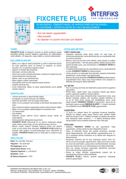 Teknik Bilgi F&ouml;y&uuml; - İnterfiks Yapı Kimyasalları