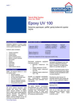 Epoxy UV 100 teknik bilgi