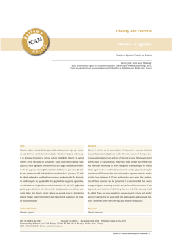 Obezite ve Egzersiz Obesity and Exercise