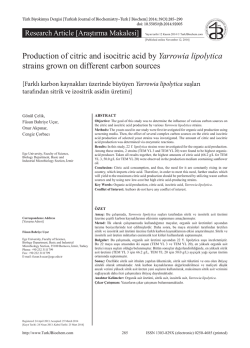 Production of citric and isocitric acid by Yarrowia lipolytica strains