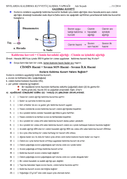 kaldırma kuvveti çalışma yaprağı
