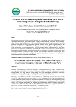 Korunan Alanların Rekreasyonel Kullanımı ve