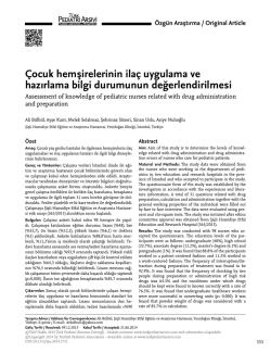 Tam Metin (PDF) - T&uuml;rk Pediatri Arşivi