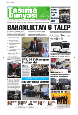 Taşıma D&uuml;nyası Gazetesi-162 PDF 17 Kasım 2014 tarihli sayısını