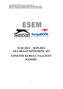 01.01.2014 &ndash; 30.09.2014 ARA HESAP