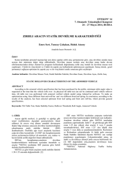 zırhlı aracın statik devrilme karakteristiği