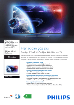 60PFL8708S/12 Philips 4 Taraflı Ambilight XL ve Perfect Pixel HD