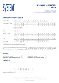 Seminar Registration Form - Global NDO Seminar İstanbul
